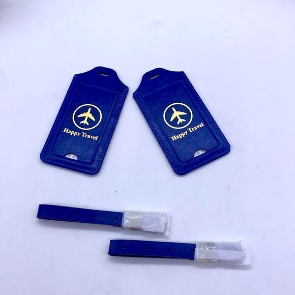 ✈️ ☁️ Luggage Tags 2 Pack, Tags Identifiers, Cute Cruise ID Labels _ BLUE 🚤 - Picture 2 of 8
